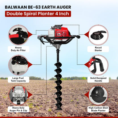 double spiral 4 inch 2 stroke power digger
