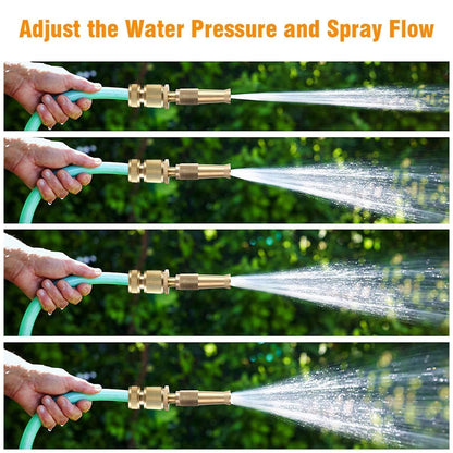ROMINO Brass Water Spray Nozzle Suitable for 1/2" Hose Pipe Adjustable Brass Spray Nozzle Water Pressure Booster Brass Nozzle Water Spray Gun for Car Wash & Gardening Water Pressure Nozzle