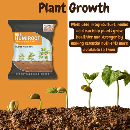 EBS Humiroot Humic ऍसिड | 500 ग्रॅम | घर आणि किचन गार्डन आणि सर्व पिकांमध्ये तुमच्या रोपांच्या वाढीला चालना देण्यासाठी