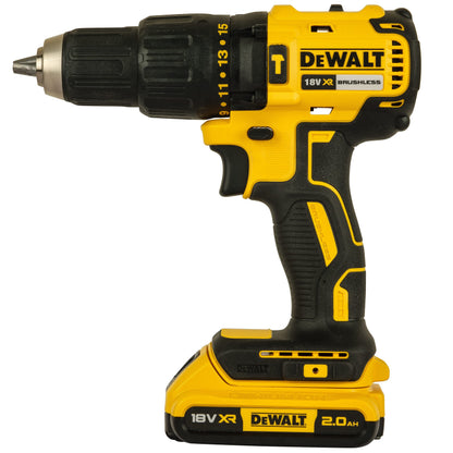 DEWALT DCD7781D2 18V 13mm कॉर्डलेस कॉम्पैक्ट ब्रशलेस हैमर ड्रिल मशीन 2x2.0Ah Li-ion बैटरी के साथ, पीला