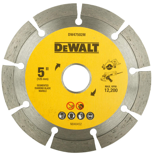 DEWALT DW47502M-IN 5" 125 मिमी मार्बल कटिंग ब्लेड्स (काळा आणि पिवळा)