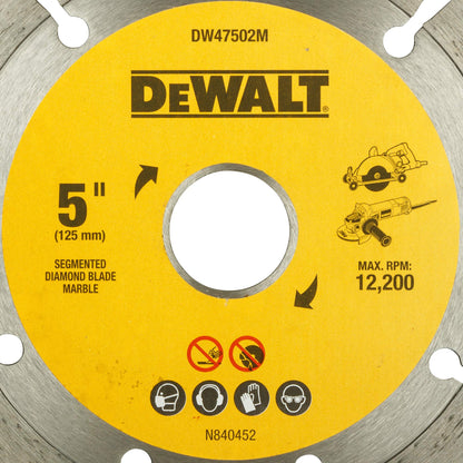 DEWALT DW47502M-IN 5" 125mm मार्बल कटिंग ब्लेड (काला और पीला)