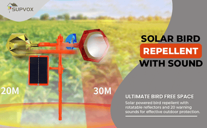 solar bird repellent with sound and light