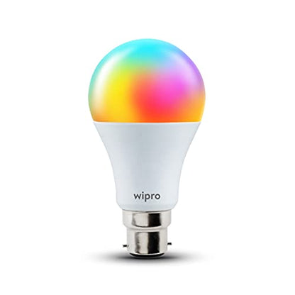 wipro B22D 12.5W Wi-Fi Smart LED Bulb with Music Sync for Amazon Alexa & Google Assistant (Pack of 1, Multicolor)