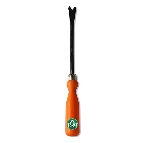 TrustBasket Garden Weeder Hand Tool for Root Remover- Features Forked tip Will Pull Out Weeds Easily