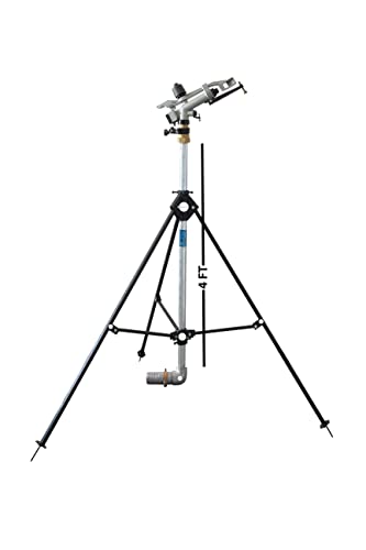 JALKIPARI® RAINGUN SET COMBO WITH AUTOMAT HT40G PENGUIN RAIN GUN, COMPLETE PIPE CONNECTOR KIT, 4 FT ISI G.I. RISER PIPE, 3 LEG HEIGHT ADJUSTABLE STAND (GI FITTING (NIPPLE) 3" INCH)