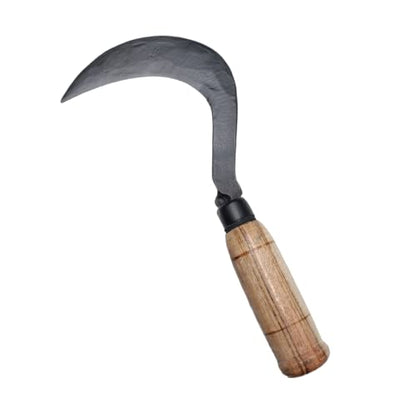 Desi Point Handmade Crop Cutting Curved Saw | Khurpi (Wooden Handle), for Grass and Weed Removing - Gardening and Agriculture Purpose