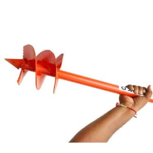 Post Hole Hand Auger, Earth Hole Digger, Use for Coconut Plantation .Banana Plantation .Agriculture Fencing .Nursery &Gardening Plantation and Multipurpose (Daimeter 6 Inch)