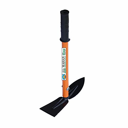 Mahan Double Digging Hoe Manual Heavy Duty Weeding Tool / Garden Tool with Handel | Sharp, Strong, Durable Steel Planter Accessories and Gifting Tools | Free Ring Weeder