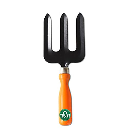 TrustBasket Fork Garden Hand Tools for Loosening and Turning Over The Potting Soil Mix