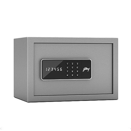 Godrej Forte Pro 10 Litres Digital Electronic Safe Locker for Home & Office with Motorized Locking Mechanism (Light Grey)
