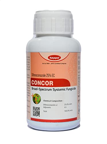Katyayani concor, Emulsifiable Concentrate Fungicide Control Against powdery Mildew, Leaf spot Diseases, alternaria and rusts in Fruit Trees, pulses, ornamentals (250 ML)