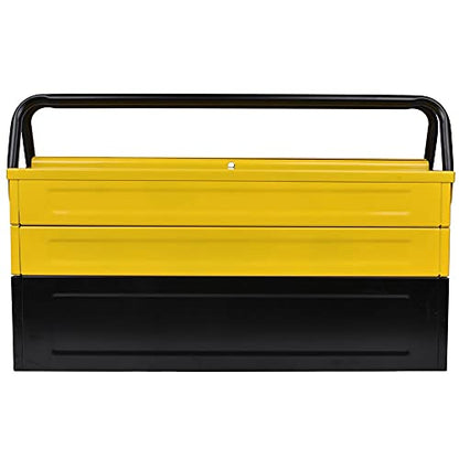Plantex High Grade Metal Tool Box for Tools/Tool Kit Box for Home and Garage/Tool Box Without Tools-5 Compartment(Yellow & Black)