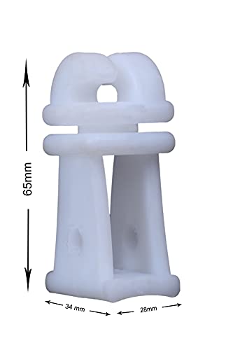 Agriansh Heavy Plastic Insulator Used for Solar Zatka Machine Fencing with Clutch Wire Also Used for Fencing in Farm| Industrial Park| Garden| Home| School |White Heavy Plastic Insulator Pack of 100