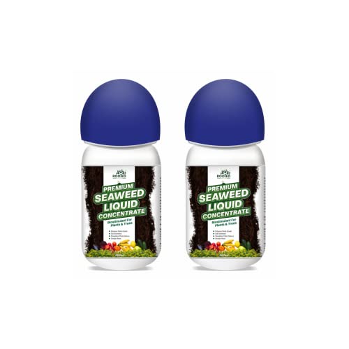 ROOTED Premium Seaweed Liquid Concentrate, Fertilizer For Plants And Trees, Natural Bio-Stimulant For Boosting Growth, Yield And Roots Health 250 ml (2 Pack)