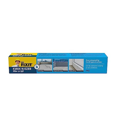 Dr.Fixit Kwik N Ezee. Ready to Use Gap and Crack Filler, 150gm (White), DIY Waterproofing for Home Use, Tile Grout and Sealant for Tiles, Concrete, Metal, PVC, Wood, Suitable for Wet & Damp areas