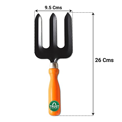 TrustBasket 5 Pcs Durable Earth Angles Multi-Purpose Plant Care/Garden Tool kit for Home Garden | Trowel, Fork, Krupa, Shower Head, Trigger Sprayer
