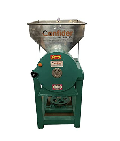 Confider 3 HP Hammer Mill Pulverizer Without Motor (स्टोन लेस आटा चक्की | स्टेनलेस स्टील हॉपर | घर किंवा व्यवसायासाठी वापरण्यासाठी | 25 kg/hr Cap | सर्व ॲक्सेसरीज समाविष्ट | सिंगल फेज)