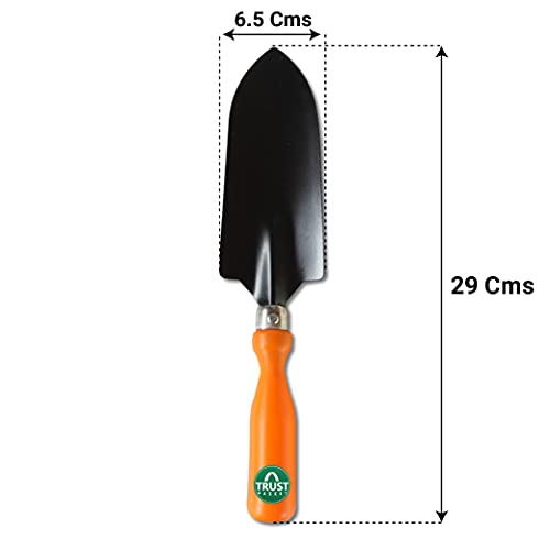 TrustBasket Gardening Hand Tools Set - 5 Pcs (Cultivator, Big and Small Trowel, Weeder, Fork) | Gardening Tools for Home Garden | Durable Plant Tool Kit | Farming Tools
