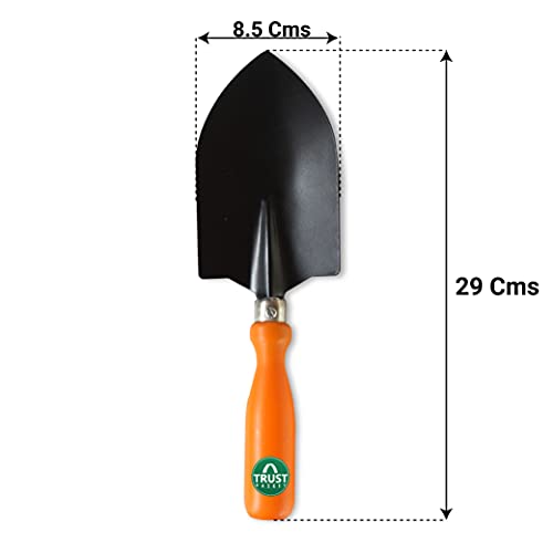 TrustBasket Gardening Hand Tools Set - 5 Pcs (Cultivator, Big and Small Trowel, Weeder, Fork) | Gardening Tools for Home Garden | Durable Plant Tool Kit | Farming Tools