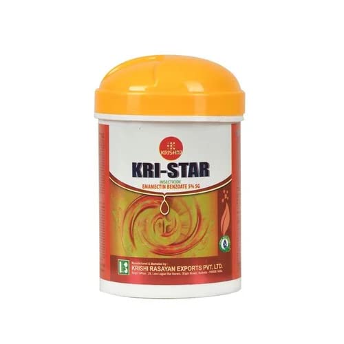 Krishi Rasayan Kristar | Emamectin Benzoate 5% SG | Contact and Stomach Poison Action Insecticide. (50 Gram)