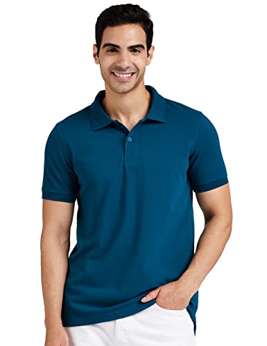 Amazon Brand - Symbol Men's Solid Regular Polo Shirt (AW17MPCP-SINGLE_Fog Teal XL)
