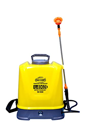 Pad Corp Li-Ion Lithium Battery Sprayer 12 Volt x 12 Amp 2 Year Battery Warranty, Very Light Weight, Smooth Motor 4 LPM, 16 Litre Tank