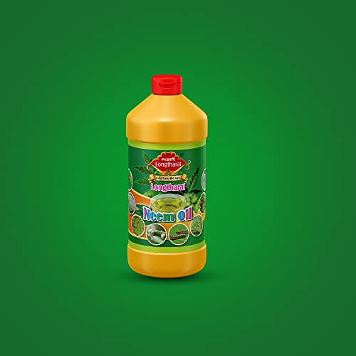 Longtharai Cold Pressed Pure Neem Oil Organic Fungicide and Pesticides for Vegetable Plants Insects Gardening(2000 PPM) -Pack of 100 ml