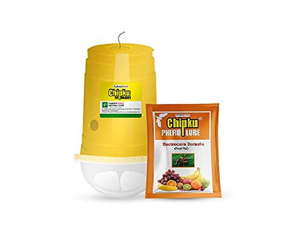 Chipku Bactocera Dorsalis Fruit Fly Outdoor Eco Pheromone Trap with Lure Useful in Mango, Papaya, Sapota, Guava, Pomegranate, Sweet Fruit - Pack of 50 Yellow