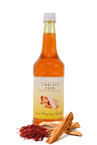 Timeless Food : Chandan Kesar Sharbat, Sandalwood Saffron Syrup [Containing Natural Sandalwood & Kesar, 750 ML]