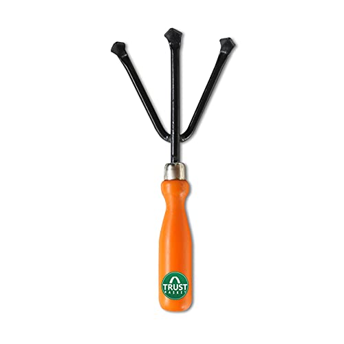 TrustBasket Garden Cultivator- Hand Tool for Cultivating The Soil and Weeding with The Useful 3-prongs