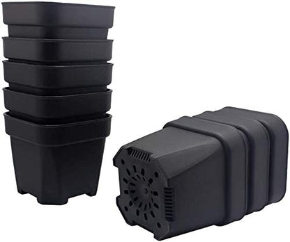 MosQuick® 3 inches Nurser y3 inch Plastic Nursery Seed Seedling Germinating Pots Cup Set Plant Pot, Set of 25 Pcs (Black)