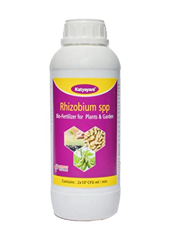 Katyayani Bio Fertilizer Nitrogen Fixing Bacteria Fixes Free Nitrogen from Available in the Air for Plants and Crops Rhizobium Spp. ( 5 X 10*8 Cfu / Ml . Min ) the Home Garden Kitchen Terrace Garden Nursery Greenhouse & for Agricultural Purposes. - 1 Litr