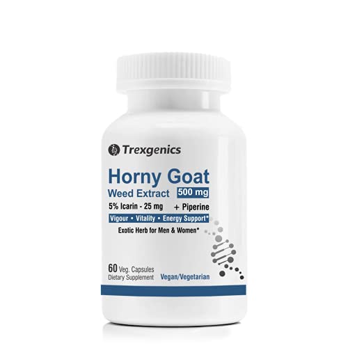 Trexgenics® HORNYGOAT WEED (5% Icarin 25 mg) 500mg with Piperine 5mg for Men & Women (60 Vcaps) (1)