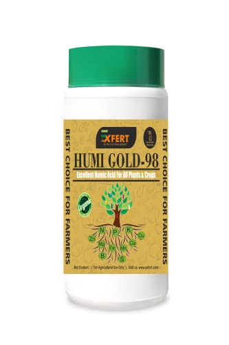 Exfert Humi Gold-98 flakes Organically Activated Humic Acid 98% along with PGR Based Natural Fertilizers for plants 250gms