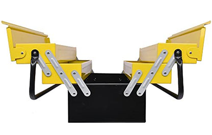 Plantex High Grade Metal Tool Box for Tools/Tool Kit Box for Home and Garage/Tool Box Without Tools-5 Compartment(Yellow & Black)