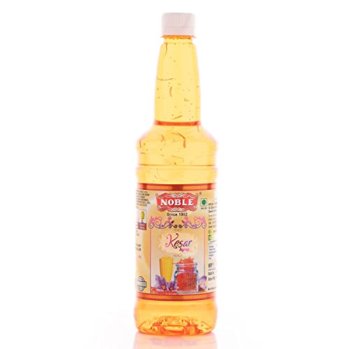 NOBLE Kesar Natural Saffron Extract Flavored Syrup For Cocktails, Mocktails, Milkshakes, Juices, Beverages And More, Non Alcoholic Mix - 750 ml, (Pack of 1)