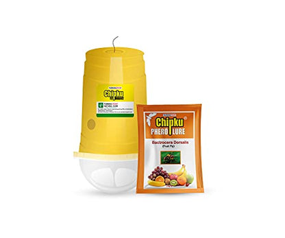Chipku Fly Magnet Trap Useful in Mango, Papaya, Sapota, Guava, Pomegranate, Sweet Fruit (3 Trap with 3 Fruit Fly Lure) - Pack of 3
