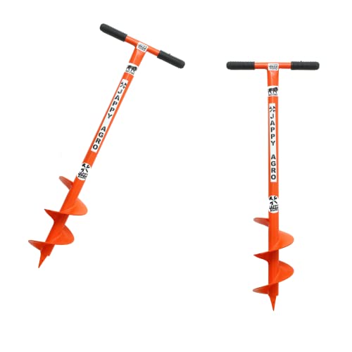 Post Hole Auger Digger Manual Use for Bamboo Plantation Construction Work Heavy Duty Drilling Machine Easy to Use Heavy Material Use 37 Inch Deep 14 Inch Handle Daimter 6 inch