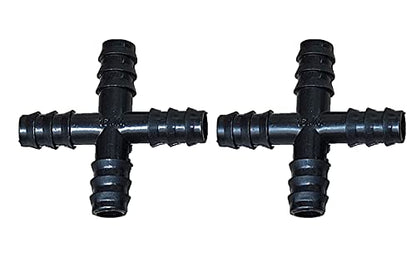 Pinolex® 4 Way Splitter 16mm Connector for Lawns Drip Irrigation Pipe Leakproof (Pack of 10)