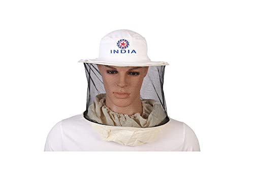 INDIGENOUS HONEY Bee Cap Honeybee White Cap Bee Veil for The Protection of Face from A Honey Bee Sting (Pack of 1)