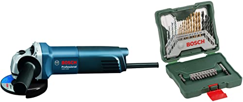 Bosch GWS 600 Professional Angle Grinder (Blue) & Bosch X30Ti Drill Bit and Driver Bit Set (30-Pieces)