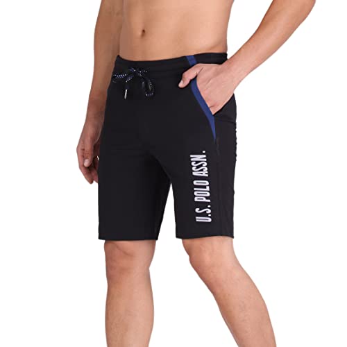 U.S. Polo Assn. Mens Comfort Fit Solid I668 Shorts - Pack Of 1 (BLACK L)