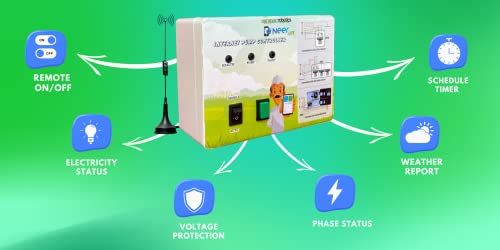 NEER Lite इंटरनेट पंप कंट्रोलर, मोबाइल/GSM/IOT/इंटरनेट स्टार्टर कंट्रोलर, कृषीवर्स मोबाइल ॲप वापरून कधीही, कुठूनही तुमचा पंप नियंत्रित करा
