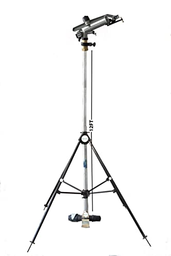 JALKIPARI® RAINGUN SET COMBO WITH AUTOMAT HT42G PELICAN RAIN GUN, COMPLETE ADAPTER SET,12 FT ISI G.I. Riser PIPE, 4 Leg Height Adjustable stand ((C) TYPE SPRINKLER ADAPTER SET, 75MM (2.5"INCH))