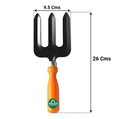 TrustBasket Fork Garden Hand Tools for Loosening and Turning Over The Potting Soil Mix