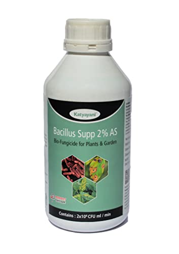 Katyayani Bacillus Supp 2% AS Bio Fungicide for control of Fungal and Bacterial Disease Plants and Home Garden Powerful control of Downy Mildew Powdery Mildew (2 x 10*8 CFU ml/min) - 1 liter Pack