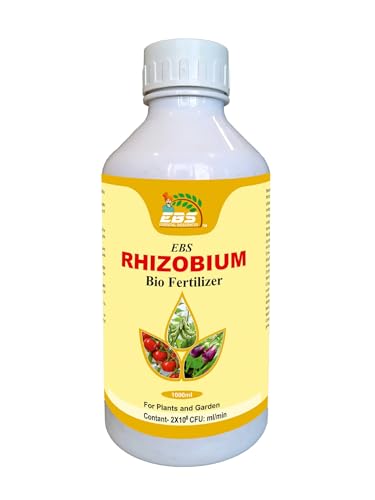 EBS Rhizobium Spp Bio Fertilizer | Nitrogen Fixing Bacteria for Plants | (5 X 10 * 8 Cfu/Ml Min) | For Home Garden, Terrace Garden, Nursery, Greenhouse & for Agricultural Purposes (1000ml x 10)