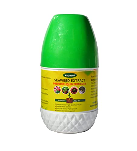 Katyayani Seaweed Extract Liquid for Plants Vegetables Flowers Fruits Promotes Plant Growth, Flowering, Fruiting - Keeps Plant Healthy and Greenish 100% Organic (250 ML (250ml x 1))