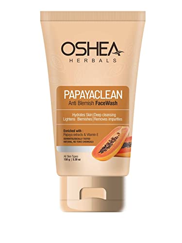 Oshea Herbals Papayaclean Anti Blemishes Face Wash I Hydrates Skin I Deep Cleansing I Lightens Blemish I Removes Impurities I Enriched with Papaya extracts & Vitamin E I 150g